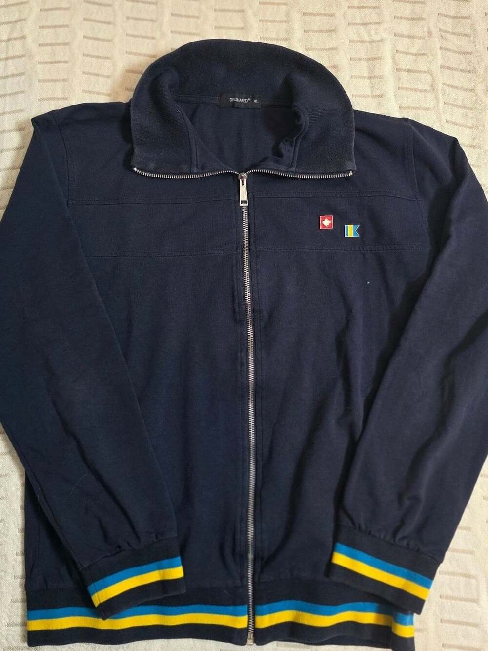 Dsquared2 Full Zip Track Jacket Size XL Blue Cotton Pins